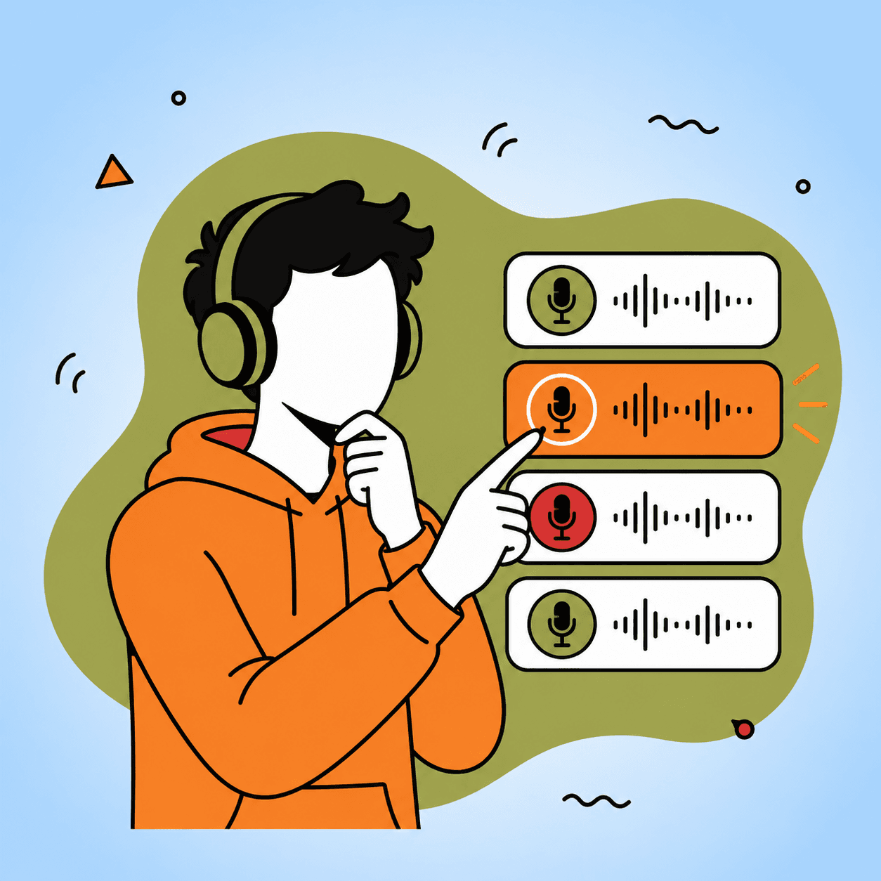 Person with headphones reviewing the text extracted from a PDF